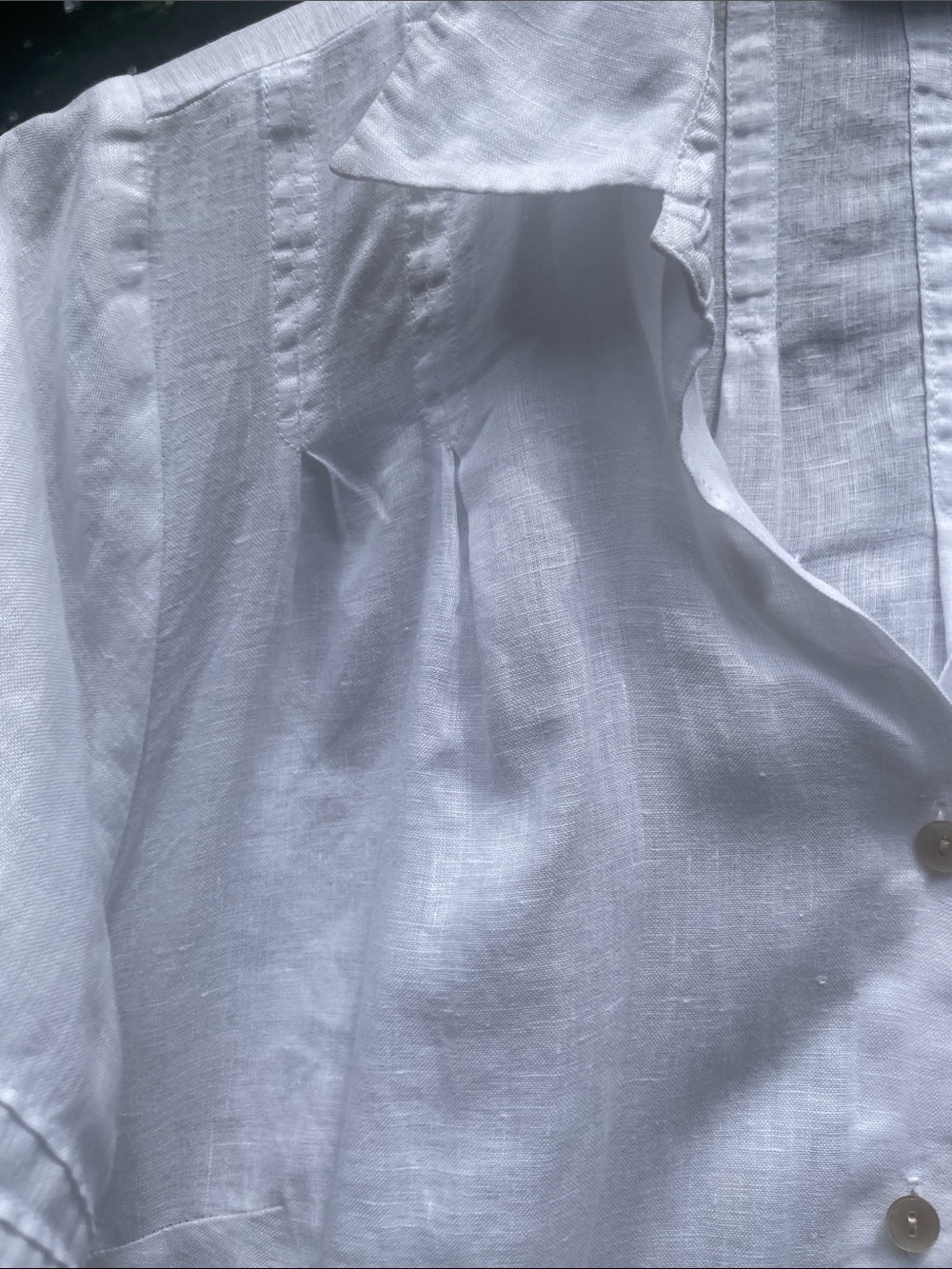 Avenue 18-20 Linen Classic White ShortSleeve Shirt Womens pit to pit 25” Preworn - Picture 12 of 16